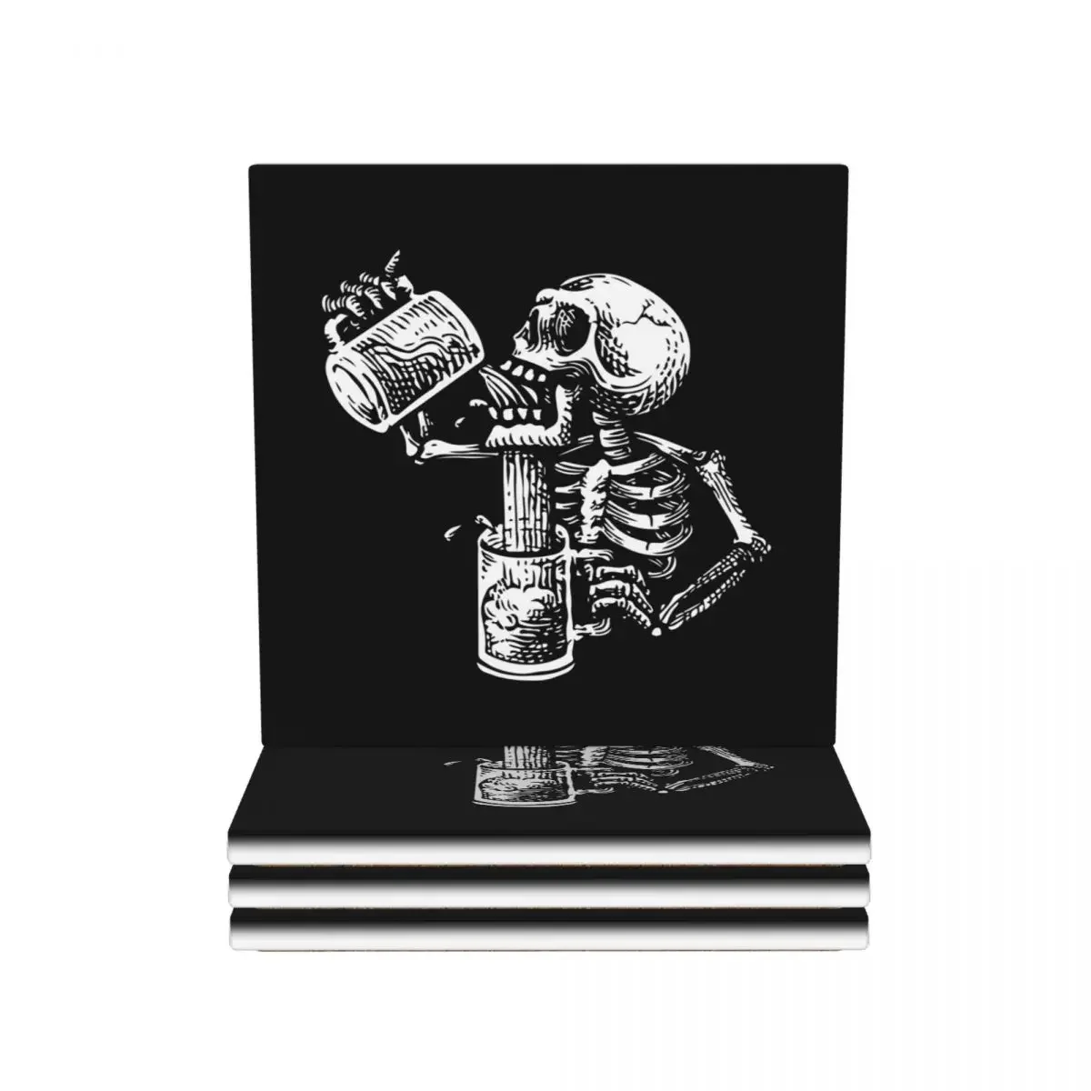 Drunk Skull Coaster Ceramics Baking Mat Decoration Table Utensils Kitchen Placemats For Dinner Table Coffee Mat