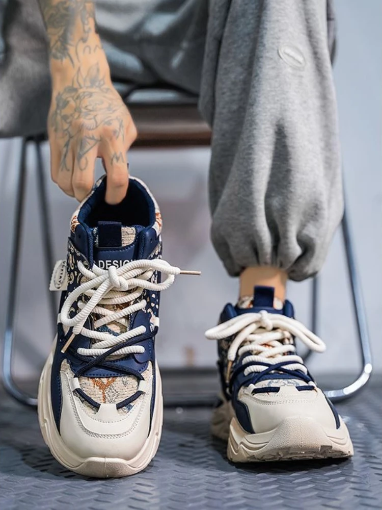 

Осенне-зимние уличные прочные высокие спортивные кроссовки на толстой подошве для мальчиков-подростков, мужская универсальная универсальная обувь, хит продаж