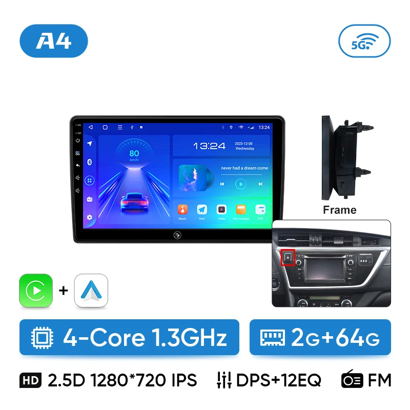 Ainavi autoradio voor Toyota Auris 2014 2015 2016 2017 2018 Corolla Altis Hybrid Carplay Android Auto multimediaspeler stereo 4G