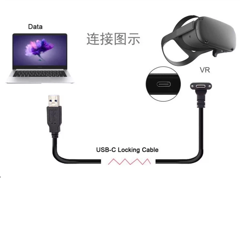USB 3.0 A Male To USB 3.1 Type C USB-C Cable  With Dual Screws Locking Male Data Cable Standard USB3.0 Panel Mount Type USB 3.0