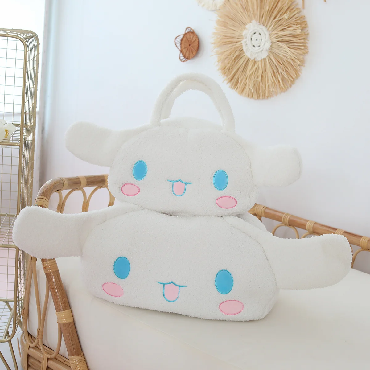 Bonito anime kuromi minha melodia cinnamoroll bolsa de ombro estilo japonês saco de pelúcia lucifer gato winnie o pooh bolsa para a menina