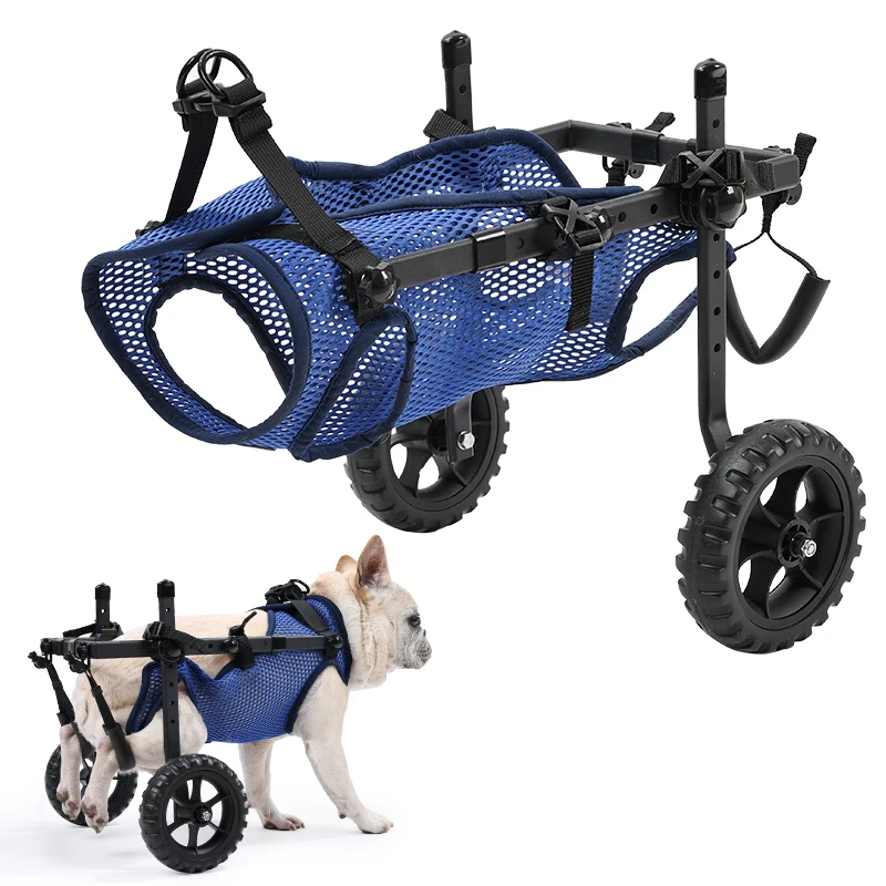 

Adjusta ble 2-wh.eel pet chair made of dura ble polyester for hi.nd leg mo.vem.ent tr.ai.ni.ng for dis.a b.l.ed eld.erly pets