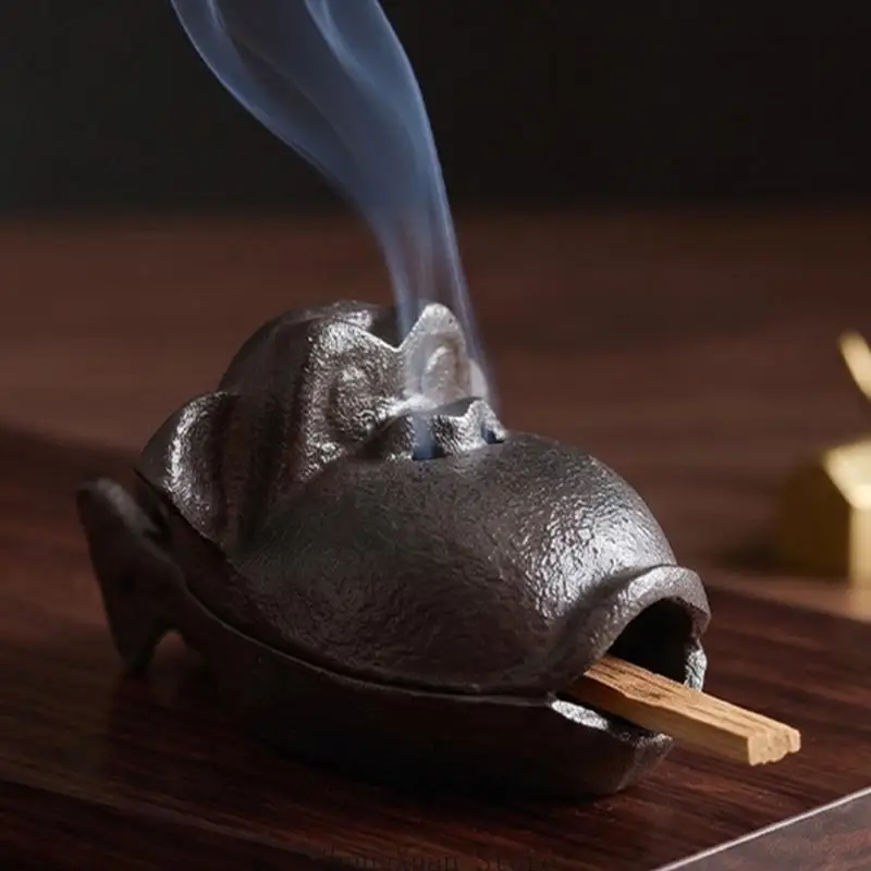 Affenstatue, Gusseisen, Räuchergefäße, Aschenbecher für Schreibtisch- und Regaldekorationen, 3 x – Detail 5