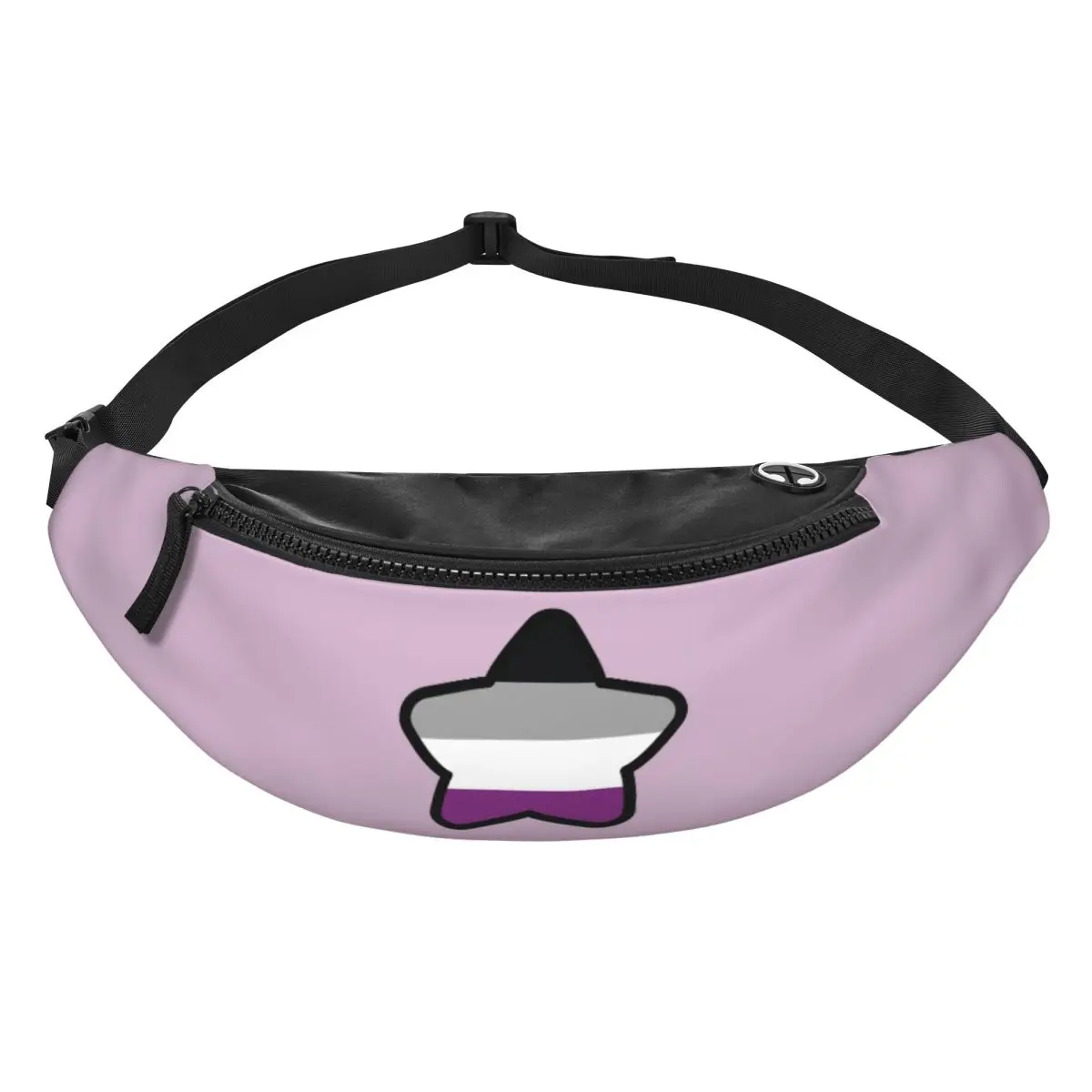 

Asexual Flag Star Fanny Pack Men Women Crossbody Adjustable Waist Bag Travel Running Phone Pouch