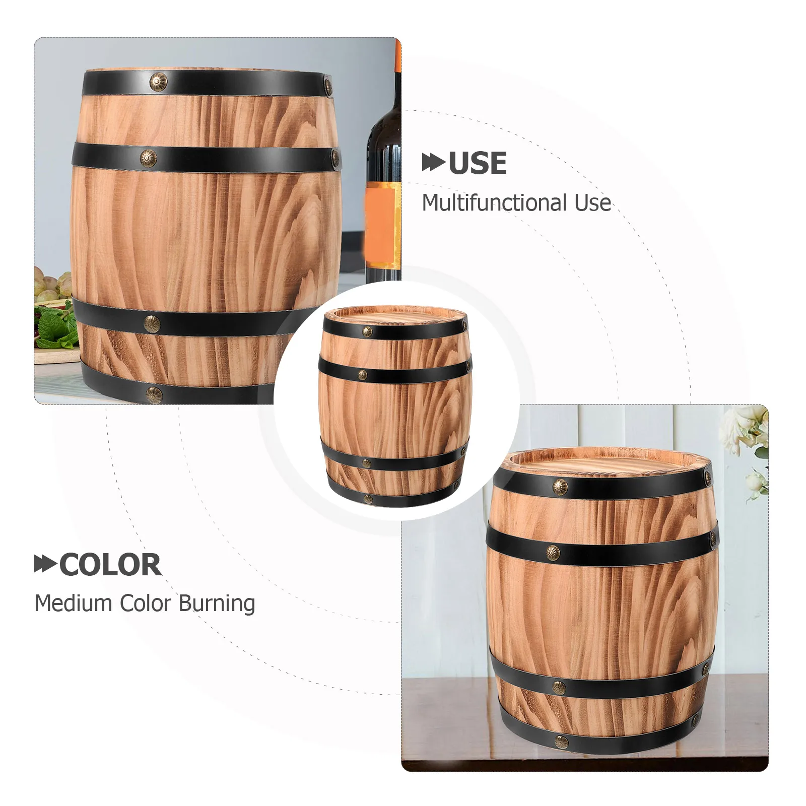 

Винтажный деревянный декор для винной бочки, интересный акцент для бара, уникальный деревянный орнамент для бочки, декоративный дизайн бара