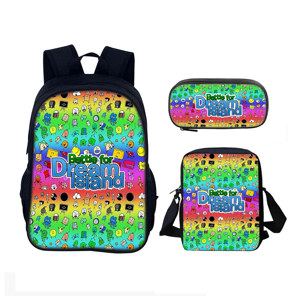 Dream Island Battle for Dream Island 3-piece backpack shoulder bag pencil bag Best gift for boys and girls at school