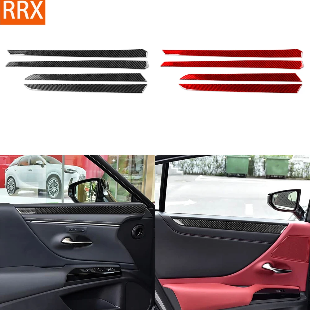 For Lexus ES ES200 250 260 300h 350 200 2018-2025 Real Carbon Fiber Stickers Front Rear door panel Car Accessories decorative