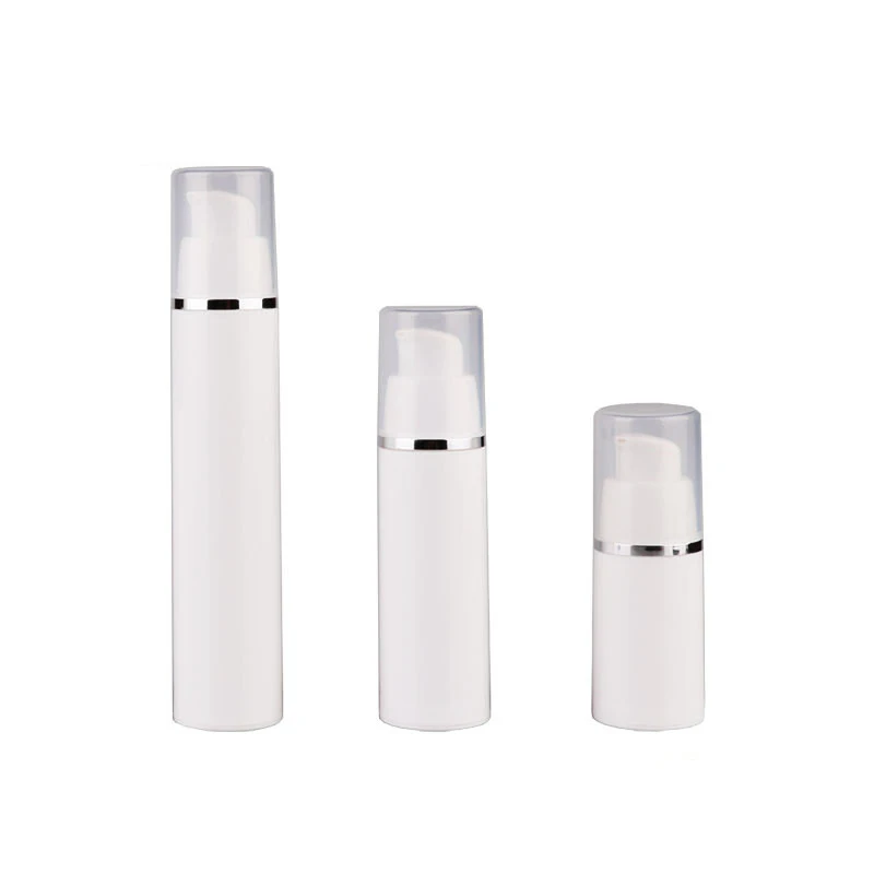 

10Pcs Empty Vacuum Refillable Bottle White Essence Travel Airless Container Pump Lotion Emulsion Cosmetic Packing 15ml 30ml 50ml