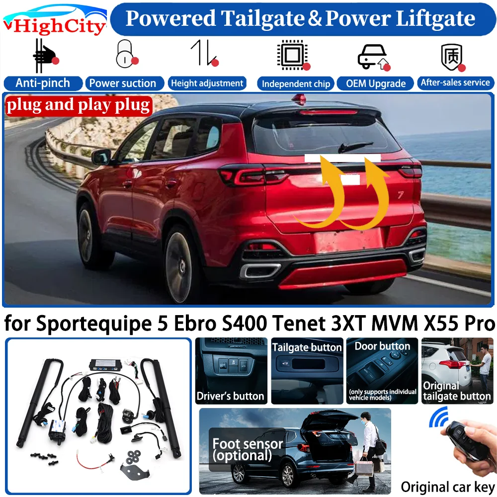 for Sportequipe 5 Ebro S400 Tenet 3XT MVM X55 Pro Automatic Smart Powered Tailgate Power Liftgate System Strut Trunk Lift Kit