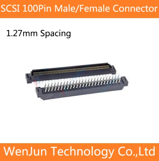 

SCSI 100Pin female Connector 100-pin 180 degree straight needle slot type Socket 1.27mm pitch socket SCSI 100pin Male Socket