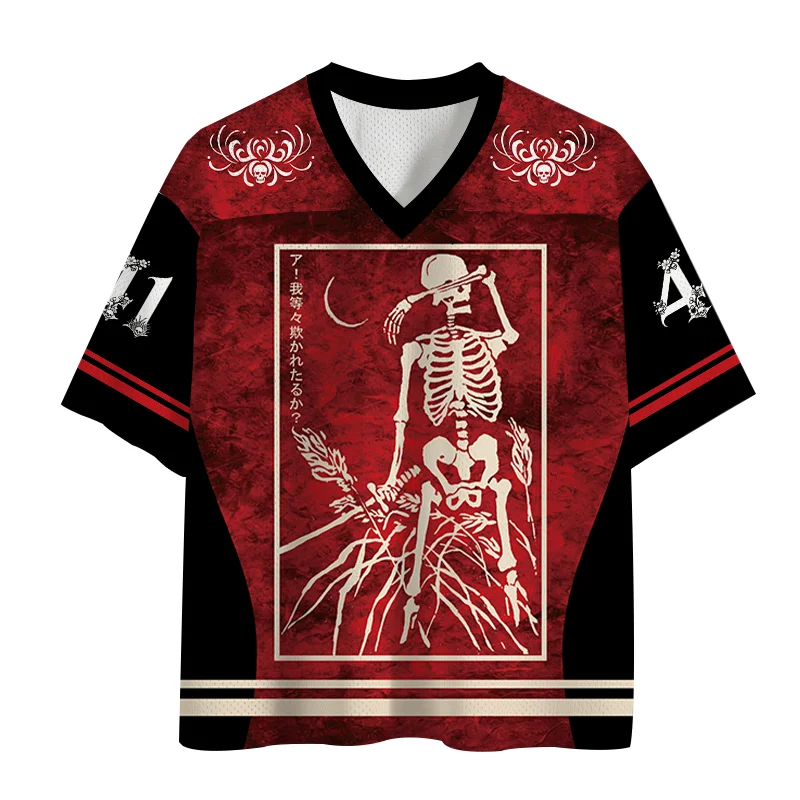 New Running Sports Quick Drying T-shirt, Upgraded Fabric, Large Mesh Knitted Fabric,fun Skeleton Element Clothing,horror Element