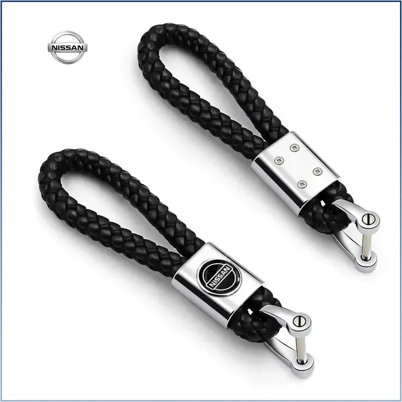 Metal+Braided Car Key Chain Key Ring Key Lanyard Emblem for Nissan Tiida Teana ALTIMA SYLPHY MURANO KICKS QASHQAI GTR Hub Caps