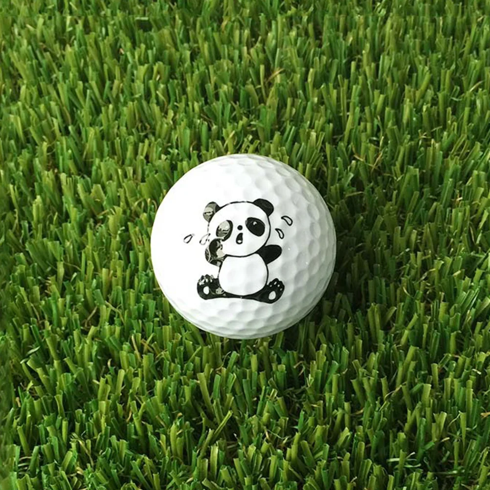 

6Pcs Golf Ball Gift with Cute Panda Print Light Flexible Practice Balls for Safe Indoor Outdoor Training Non-Damaging Surface