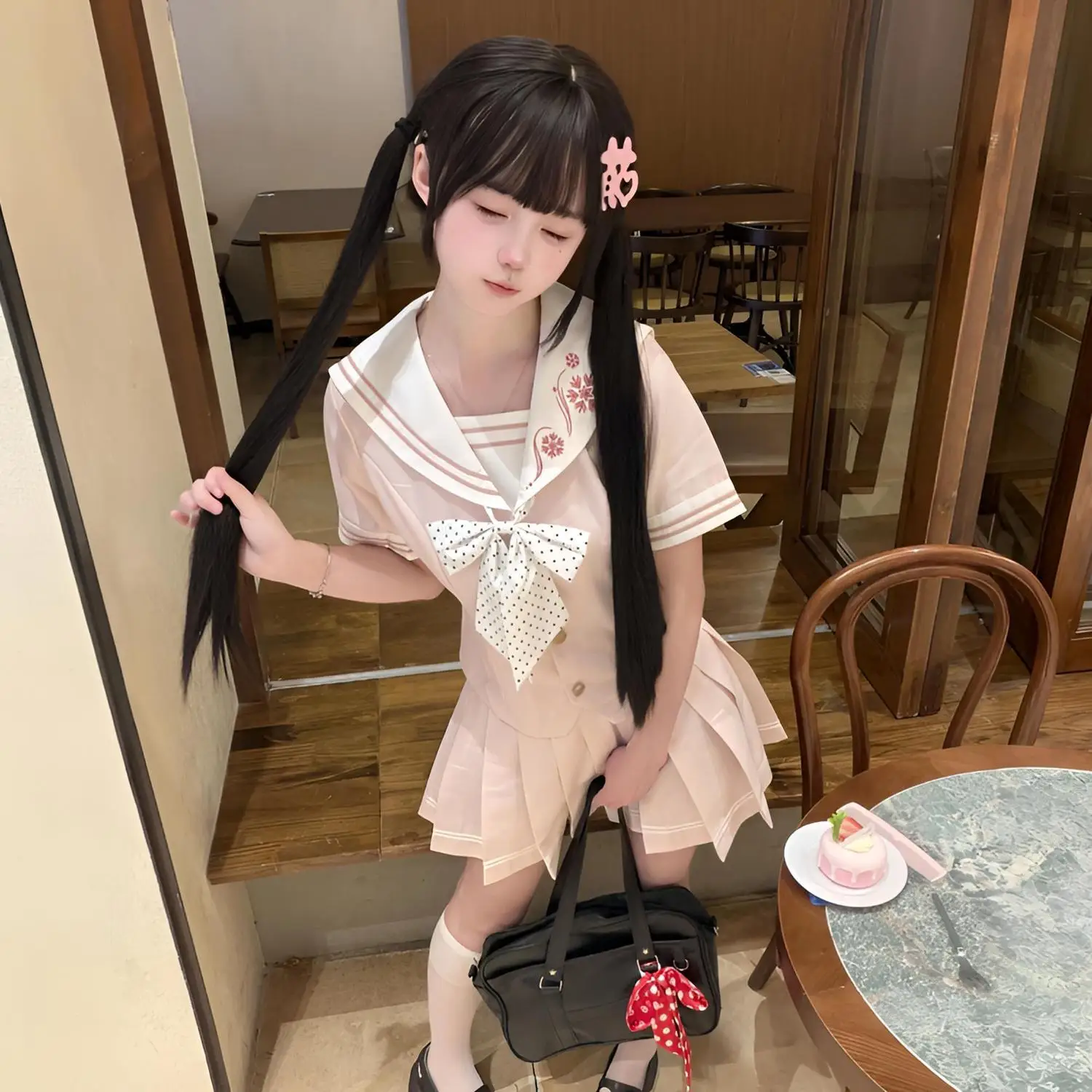 2026 New Sweet Embroidered Sailor-Style JK Uniform Set – Slim-Fit, Waist-Cinching Preppy Look for Women