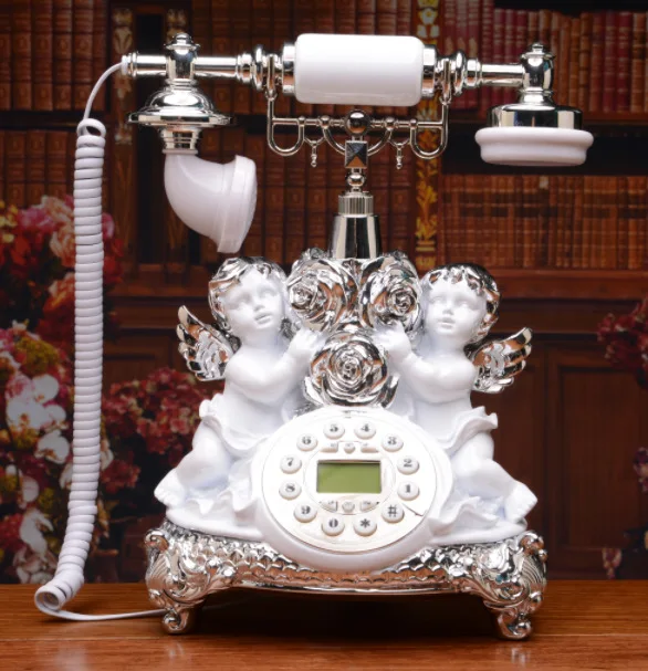 European style fashion antique phone pastoral retro phone, old style home bedroom antique fixed-line phone