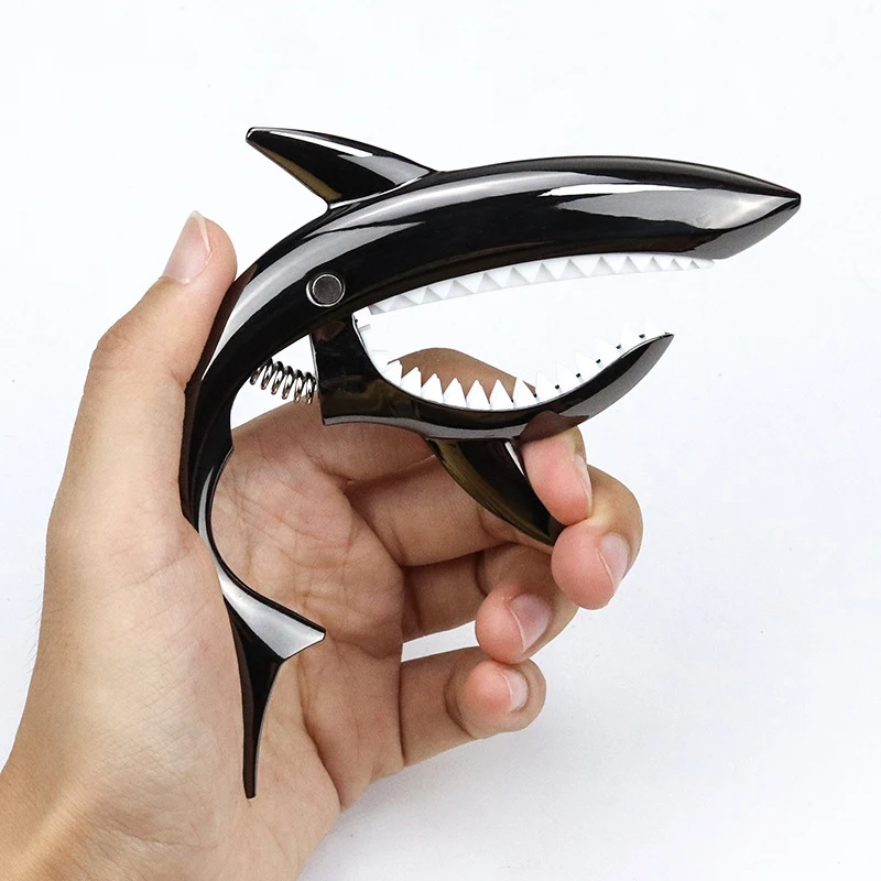 1PC Metal Shark Capo Acoustic Guitar Electric Guitar Tone Variation Clip Bass Bridge Zinc Alloy Musical Instrument Accessories