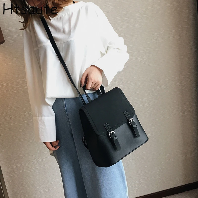 PU Travel Backpack Women Bagpack Travel Men's Outdoor Commuting Large Capacity Junior High School High School Student Bags