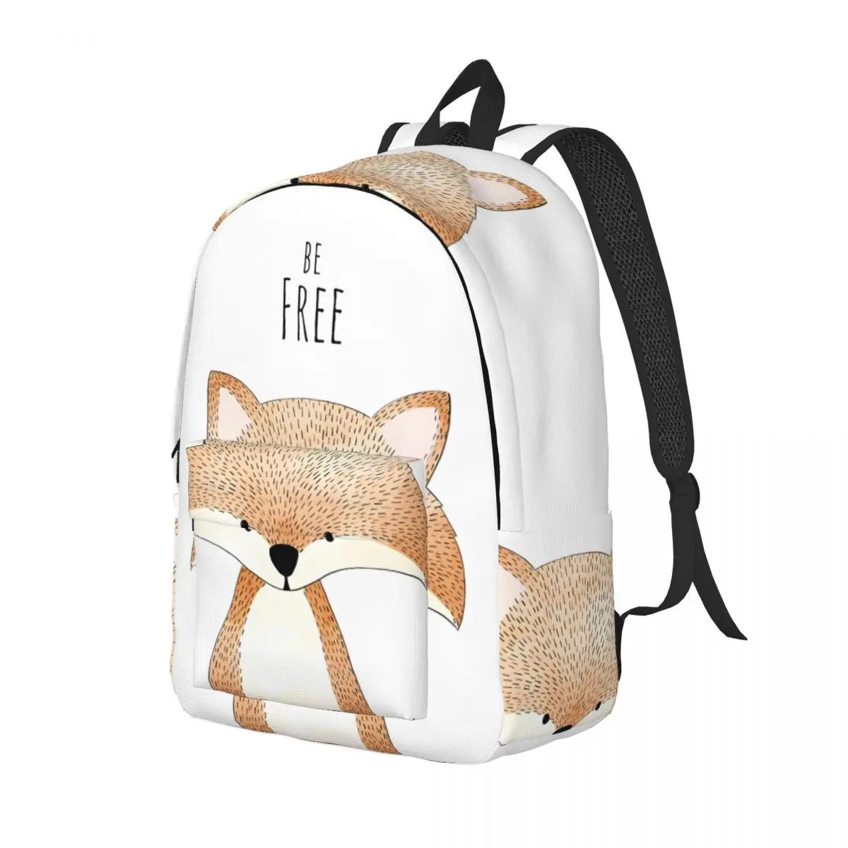 Kawaii Fox Printing Backpack Animal Funny Scribble Kawaii Backpacks Teen University Lightweight High School Bags Custom Rucksack