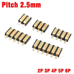1PCS Spring Compression Contact 2.5 MM Pitch 2 3 4 5 6 Pin Female Connector Surface Mount Battery Reflow Solder PCB