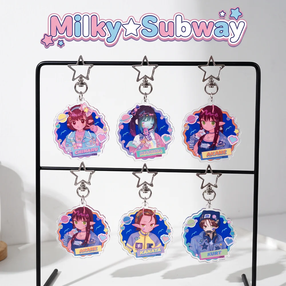 Milky Subway Max Kurt Chiharu 6CM Acrylic Stand Keychain Cute Anime Character Pendant Key Ring Backpack Bag Charm Decor Gift