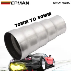 EPMAN Universal Stainless Steel Exhaust Pipe Adapter 50mm‑70mm 5 Step Reducer Connector Tube Car Tuning Modified Part EPAA17G02K