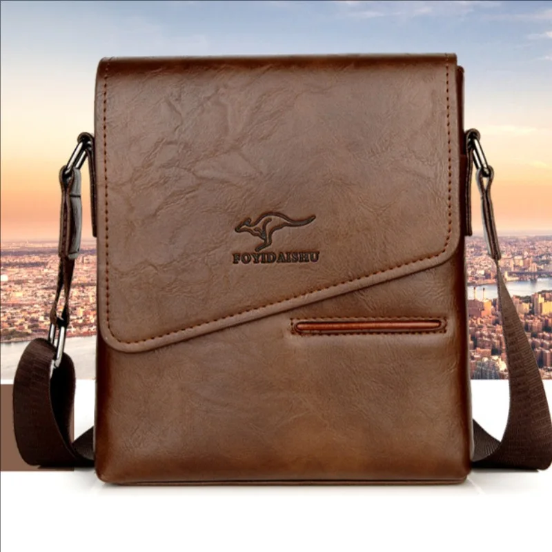 Summer Luxury Brand Kangaroo Messenger Bags Men Leather Casual Crossbody Bag For Men Business Shoulder Bag Male Small Handbag