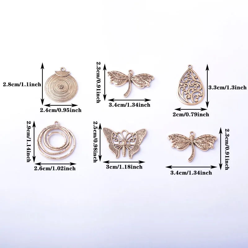 10 Stück/Set Legierungs-Schmetterlingsanhänger Schmuckzubehör Boho Libellen-Anhänger DIY Damen-Ohrringe Herstellung – Detail 4