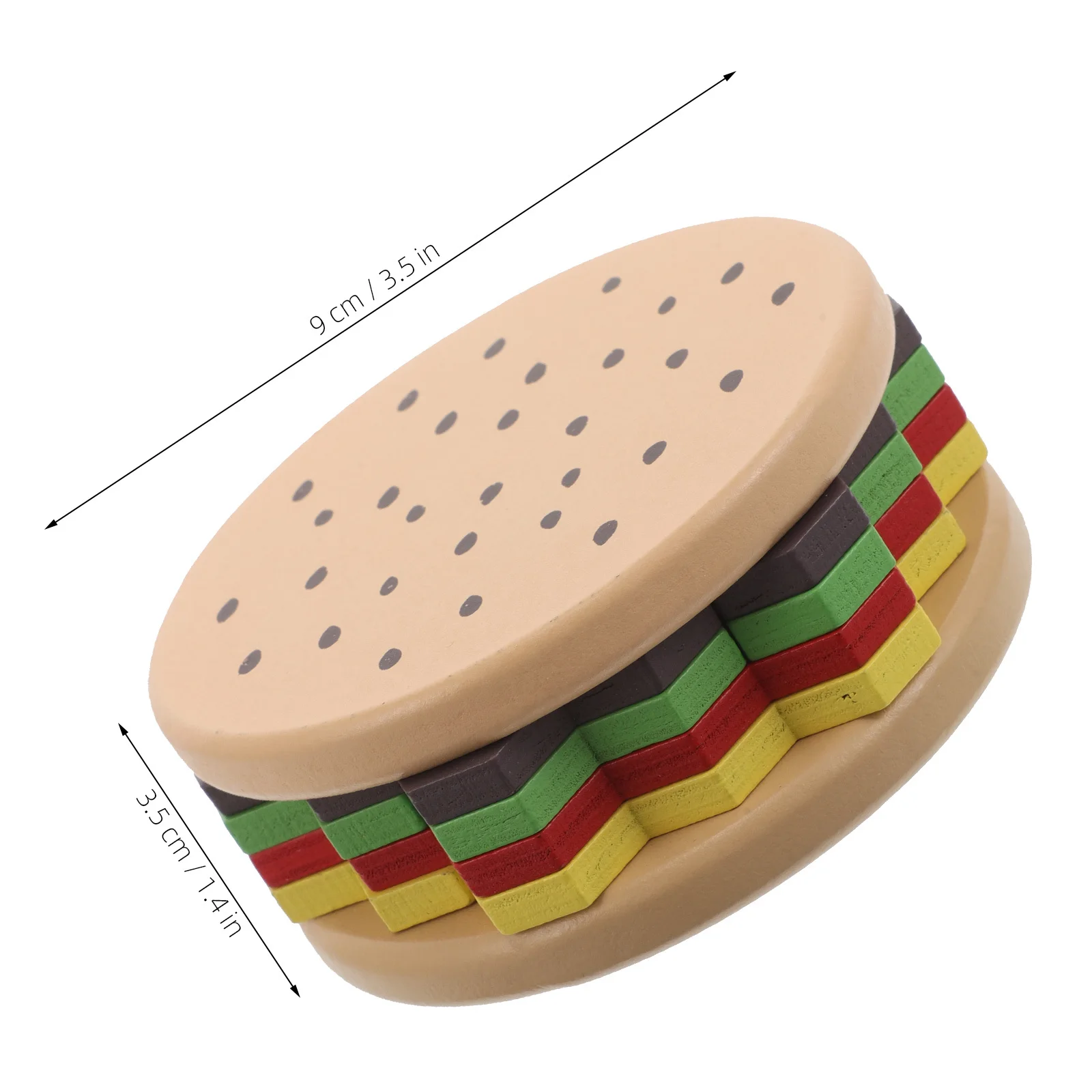 Hamburger Jigsaw Puzzle 3D Wooden Stacking Game Montessori Shape Matching Educational For Toddlers Kids Wooden Block