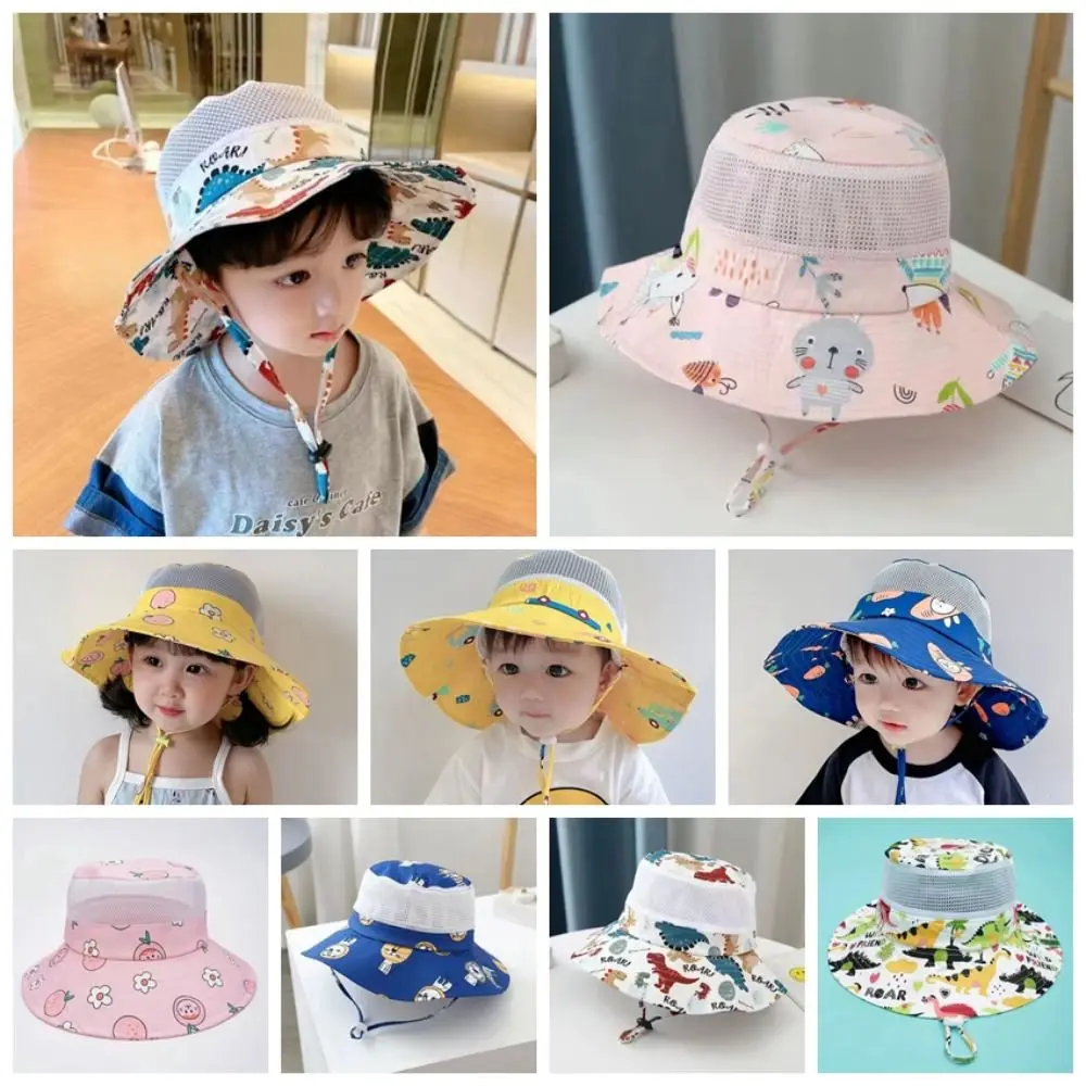 

Headwear Mesh Fisherman Hat Cute Bucket Hat Sun Hats Children's Visor Hat Panama Cap Baby Accessories Cartoon Sunshade Hat Kid