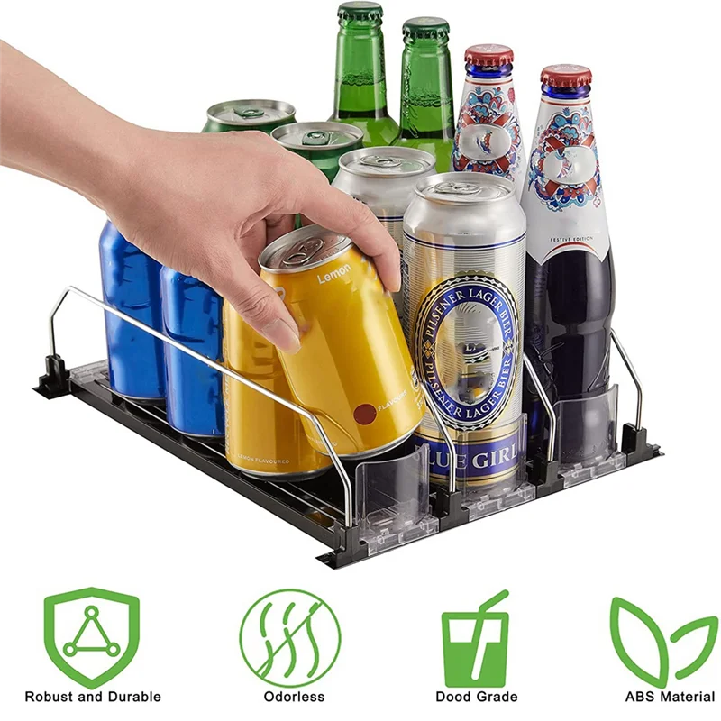 A34R Soda Can Dispenser Fridge Can Dispenser For Refrigerator With Adjustable Glide - Perfect For Soda, Beer, And Other Beverage