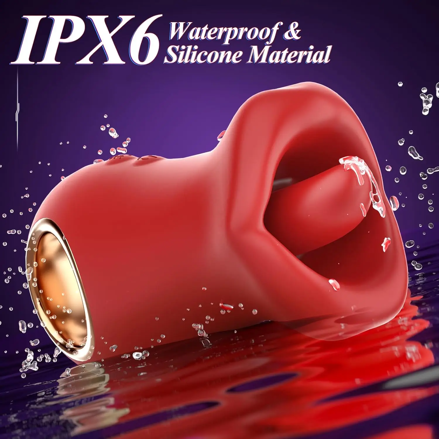 Rose Tongue Vibrator Mouth-Shaped 10 Tongue Licking Kissing Clit Licker Nipple Stimulator G-Spot Vibrators Sex Toys for Women image 6