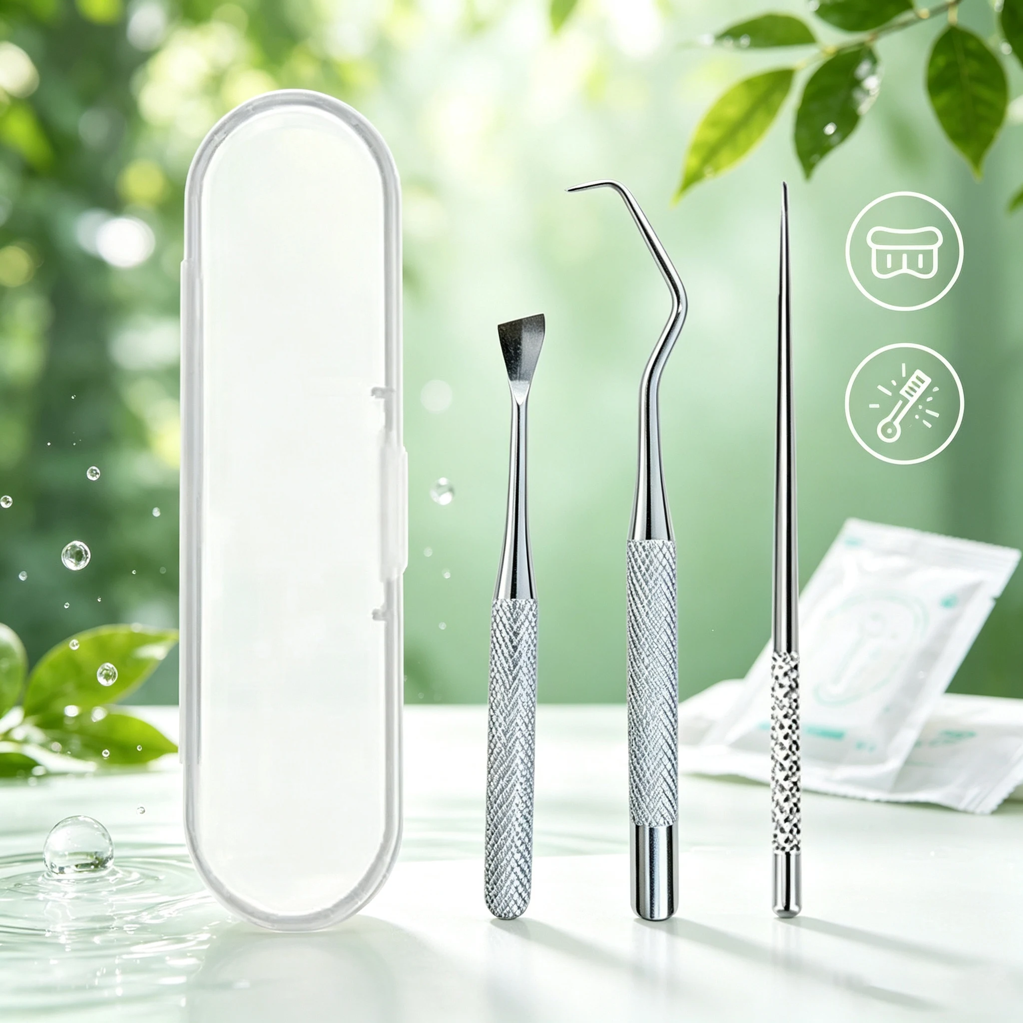 Stainless Steel Pet Toothpick Set, Reusable Toothpicks, Mini Pet Dental Cleaning Tools, Durable and Washable Material, Suitable for Portable Oral Care for Dogs and Cats, Home Pet Care, Outdoor Activities and Travel Use, Dental Cleaning Tools