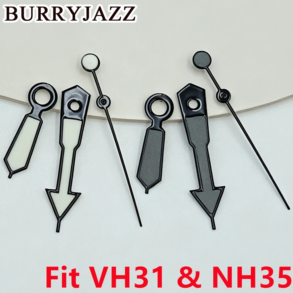 VH31 Black Grey/Black Watch Hands C3 Green Luminous Pointer Replacement Accessory Parts Fit VH31 VH31A VH60 VH61 NH35A Movement