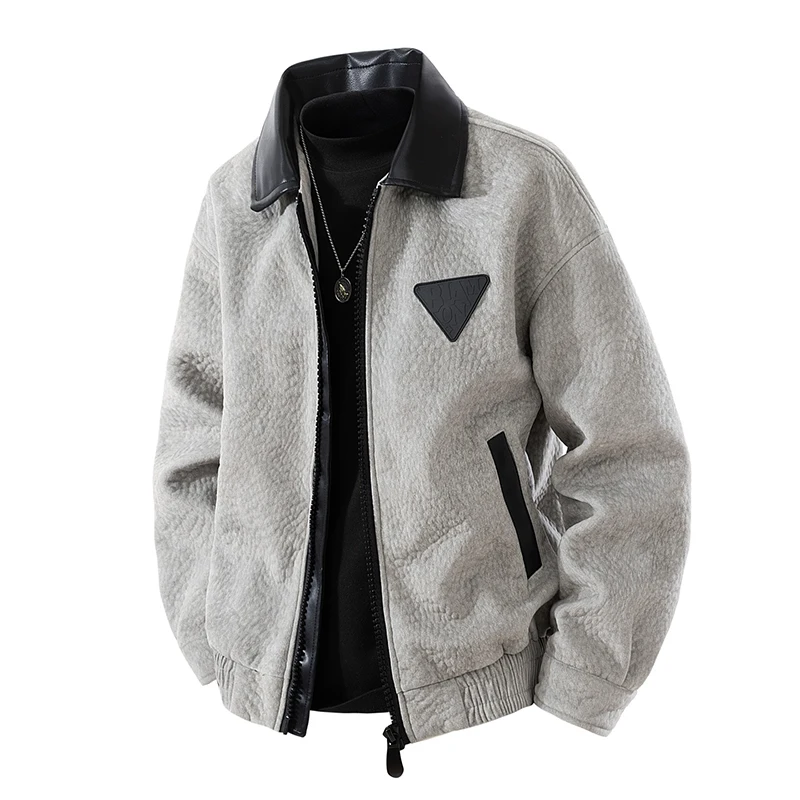 الخريف والشتاء الرجال موضة عادية الاتجاه سترة في الهواء الطلق يندبروف معطف دافئ 2025 جديد الشارع خمر مع سستة جاكيتات