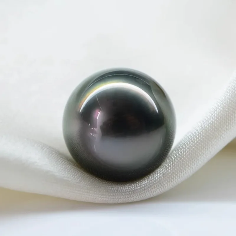 Gorgeous 11-12mm Tahiti Round Black Loose Pearl Undrilled