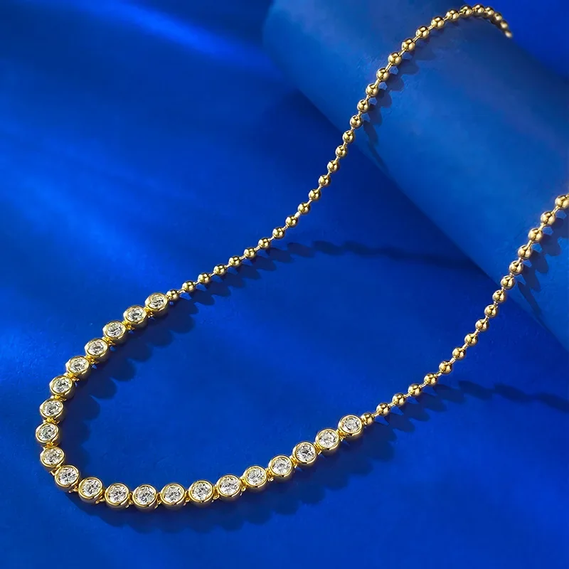 

Ожерелье женское из чистого серебра 925 пробы с золотым покрытием