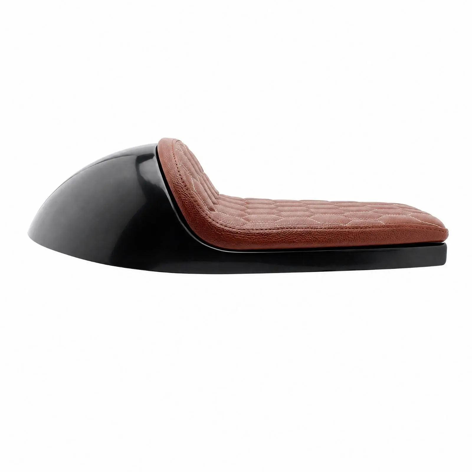 Retro Rear Cowl Motorcycle Saddle Padded Upholstered Leather Cushion Compatible with Custom Built Bikes and Cruisers
