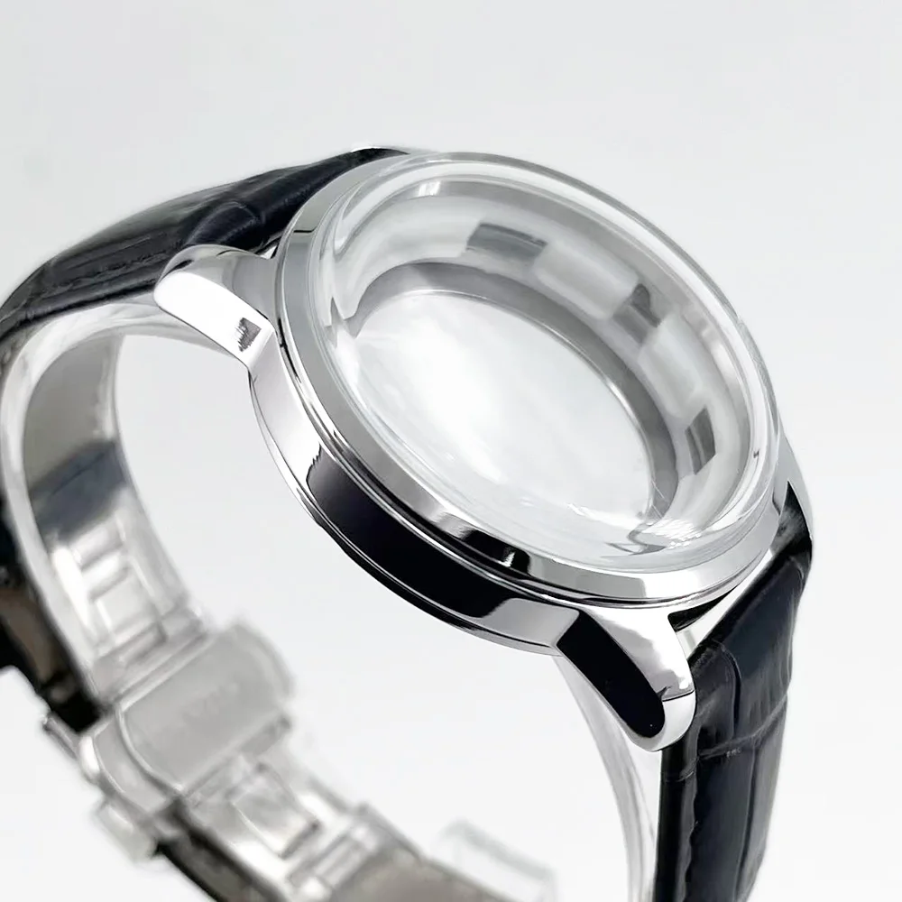 40.5mm cocktail-style stylish case, suitable for NH35/36/34/4R automatic mechanical movement, paired with leather strap