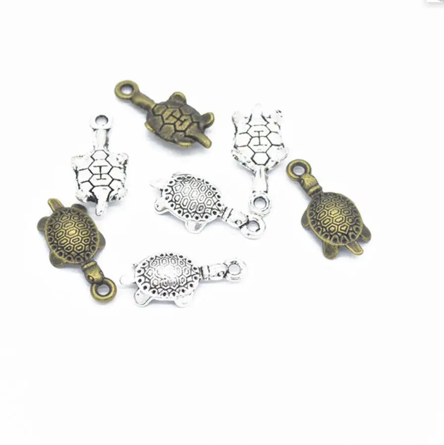 15pcs 20*9mm Charms Sea Turtle DIY Jewelry  2 Colors Sea Turtle Charms F0479