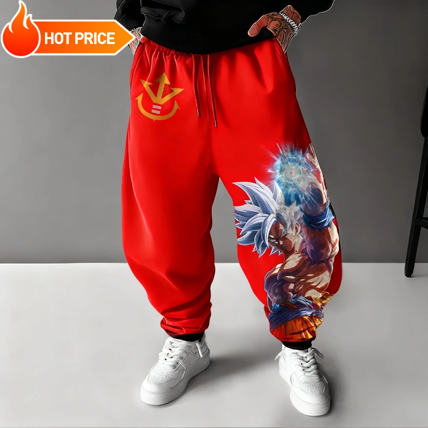 Dragon Ball Son Goku Super Saiyan Men Harajuku Winter Sports Pants Streetwear Women Casual Cuffed Sweatpants Unisex Sportswear