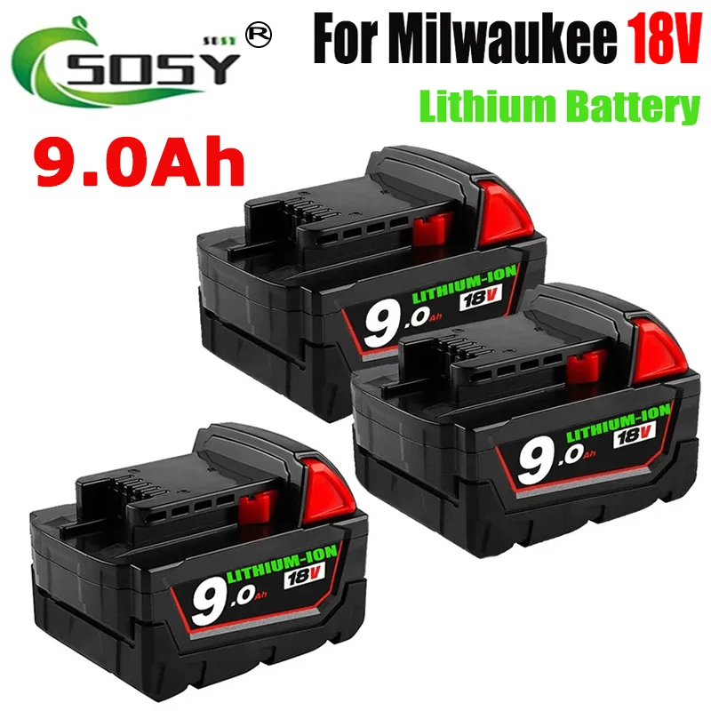 Batterie lithium-ion de rechange pour Milwaukee M18, 18V, 9,0 Ah, pour outil électrique 24.com, 48-11-1815, 48-11-1850, 48-11-11, 1860, Z50, original