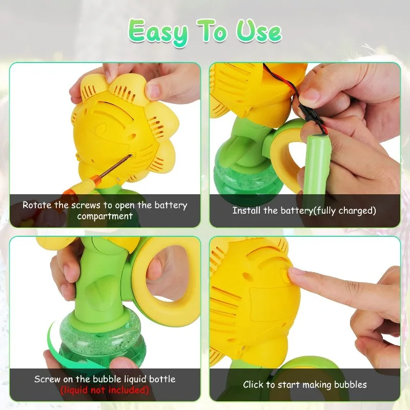 2 個ひまわりバブルマシンライト子供 8 歳幼児ダンスバブルメーカー屋外夏のパーティー誕生日ギフトおもちゃ