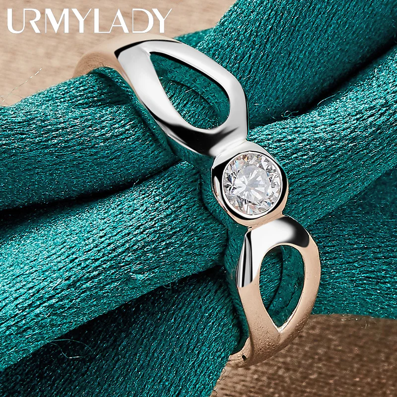 URMYLADY-Anillo de Plata de Ley 925 con forma de ojo de Ángel para mujer, Circonia cúbica, zirconia, circonita, zirconita, zirconita, boda, fiesta, moda