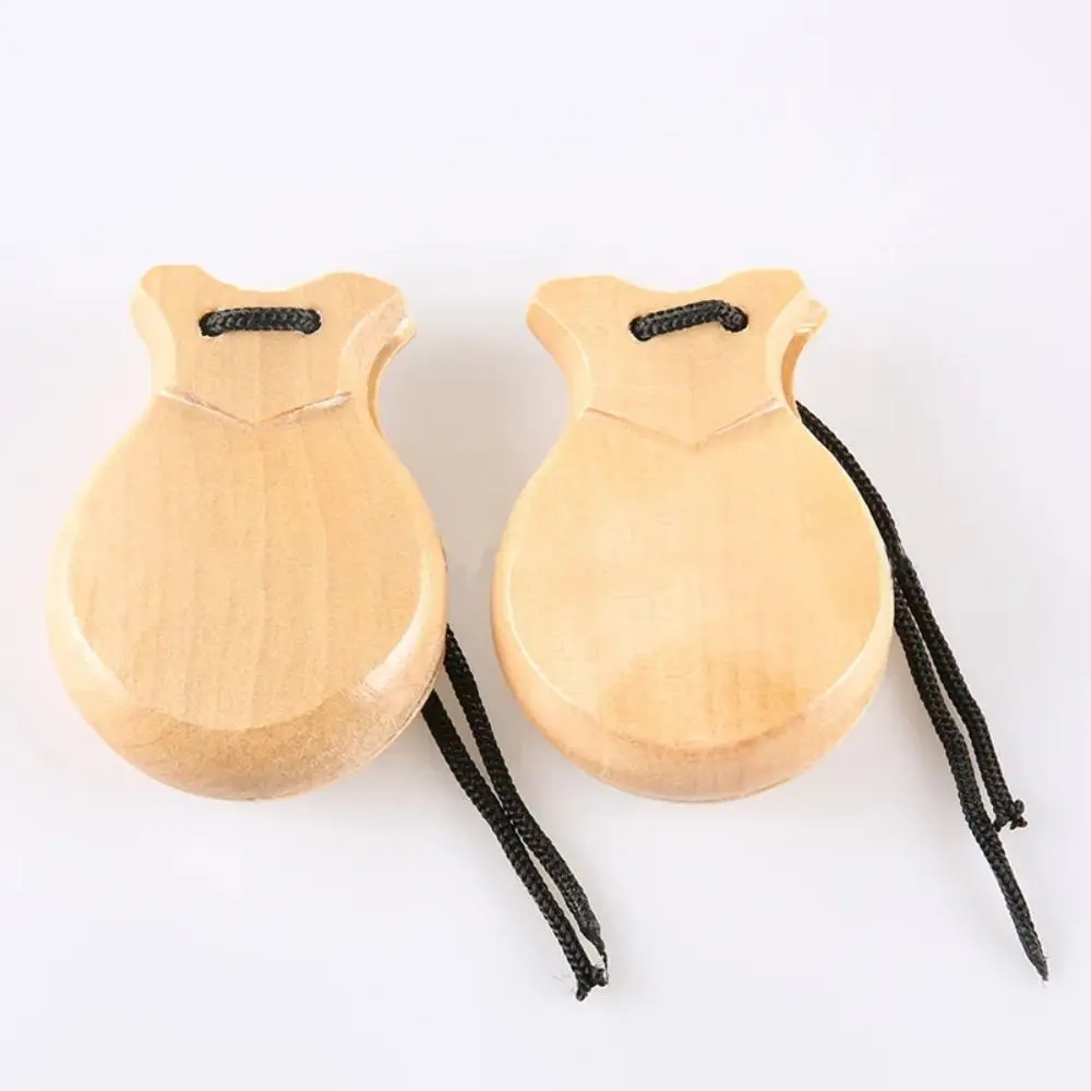 

Wooden Spanish Castanets Traditional Hand Clapper Flamenco Dance Castanets Polished Edges With String Hand Castanets Percussion