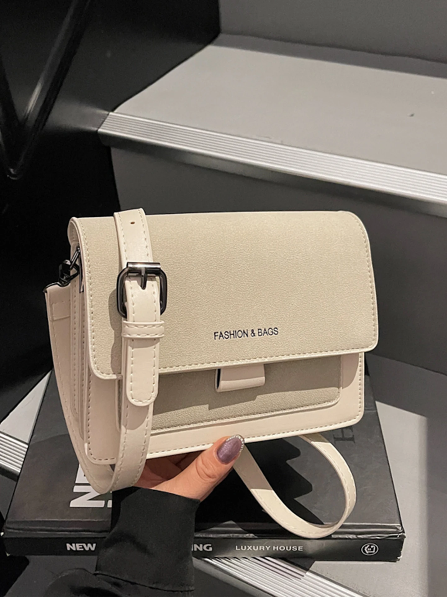 Flap Frosted Vintage Damestas Herfst Nieuwe Koreaanse Stijl Rechthoek PU Crossbody Tassen Magnetische Knop Pendelen Een Schoudertas