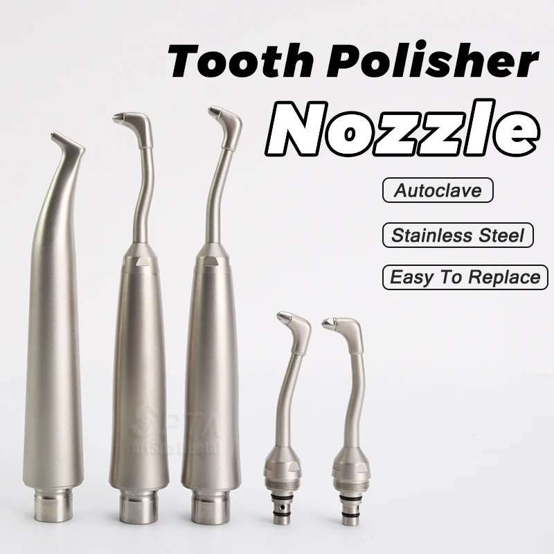 Dental Polisher Spare Nozzles Tips Sandblaster Dental Airflow Prophy Unit Head Teeth Whitening Accessories Nozzle Rotate 360°