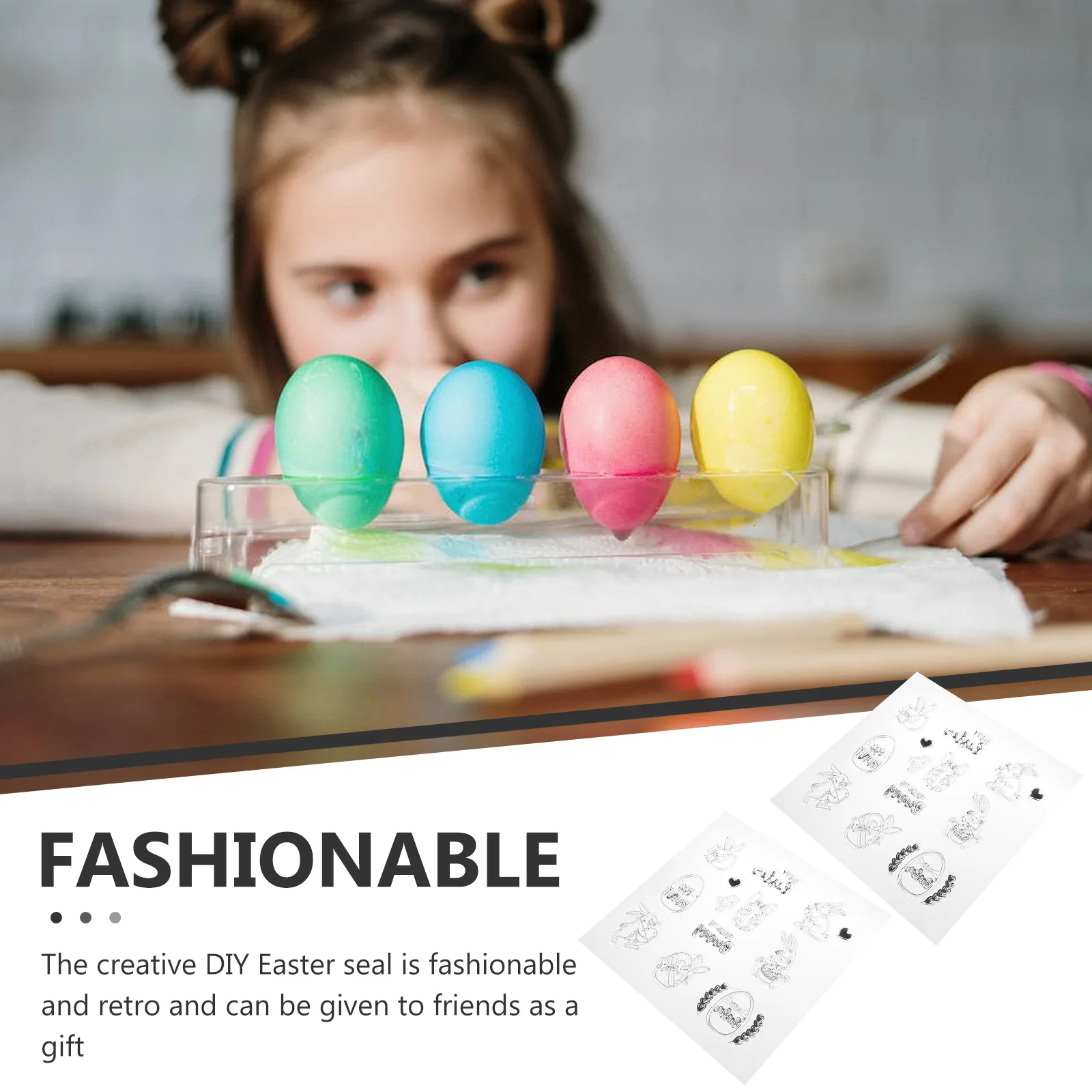 

2Pcs DIY Clear Stamps Excellent Texture Scrapbooking Hand Account Easter Eggs Decor Clear Stamp DIY Stamps Stamp Seal