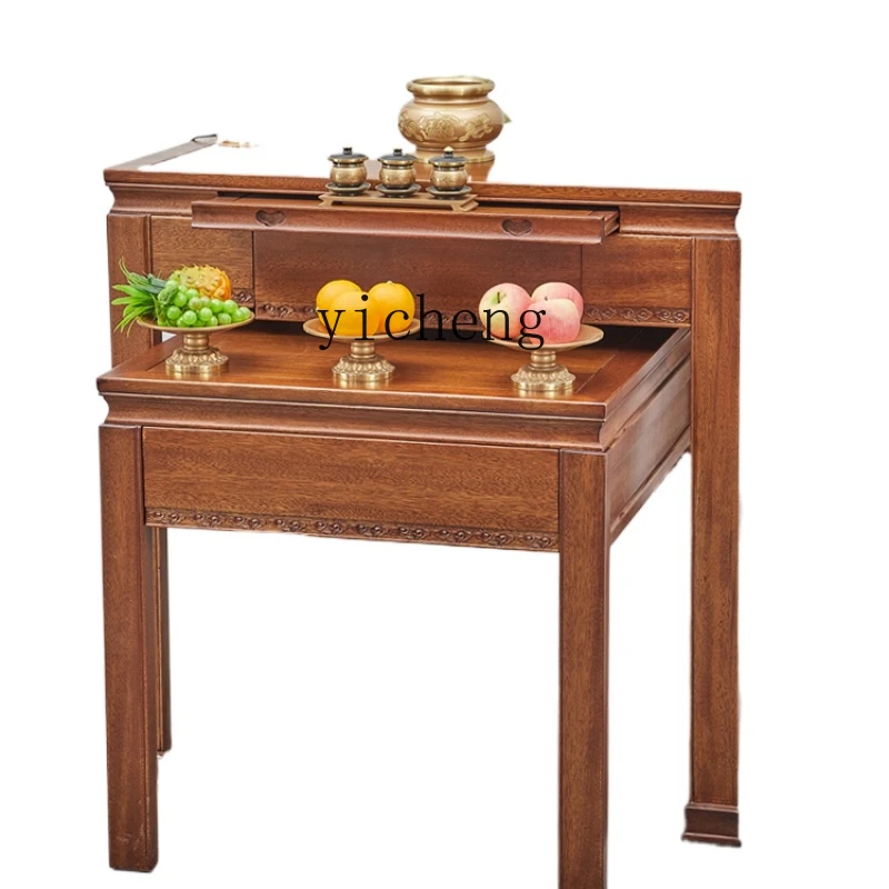 

XL Solid Wood Buddha Shrine Buddha Table Prayer Altar Table Pieces Old-Fashioned Square Table for Eight People God of Wealth