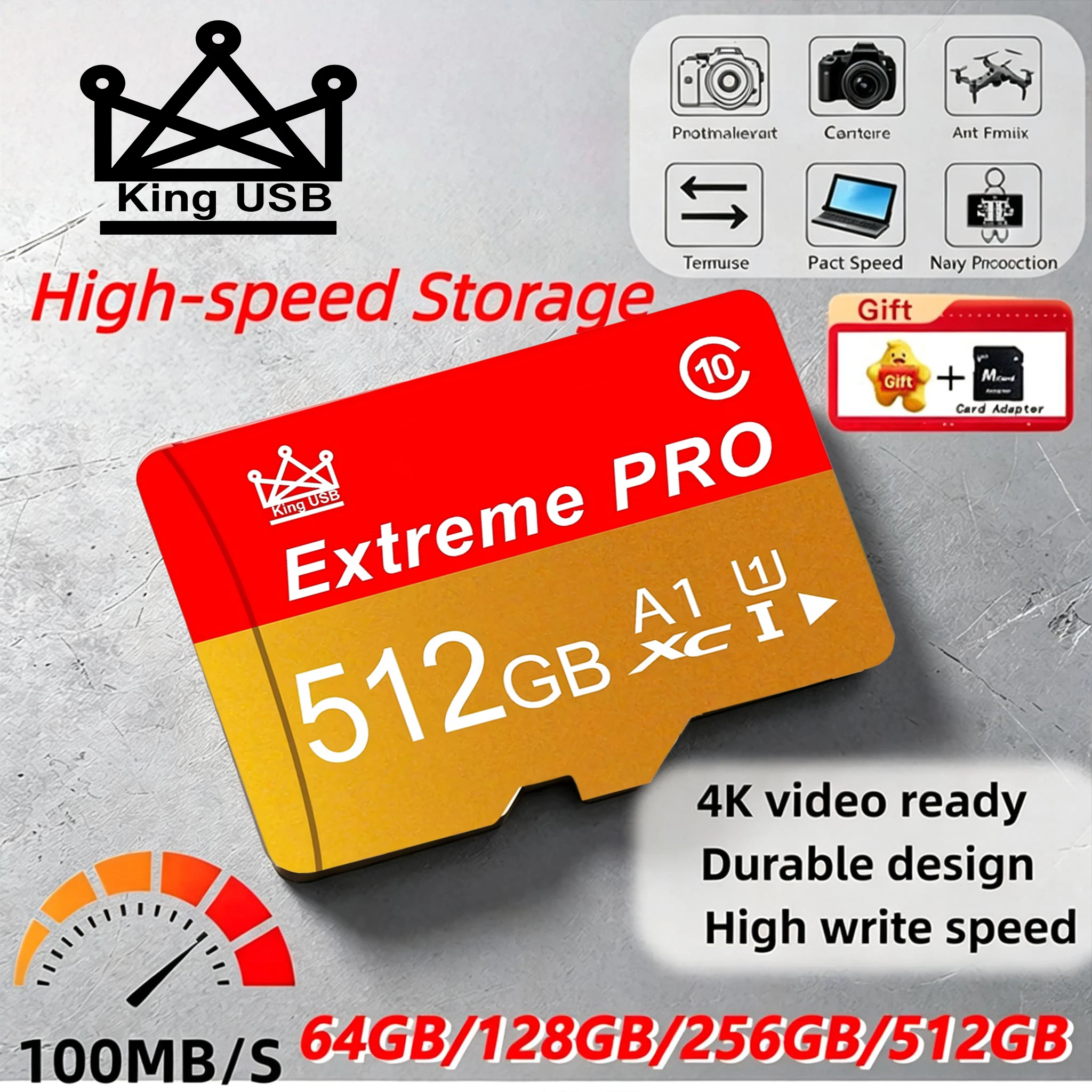 Professional Micro TF SD Card Memory Card SD Cards TF Cards 32G/64G/128G/256G/512GB C10 For Recorder E-Reader Sport Camera