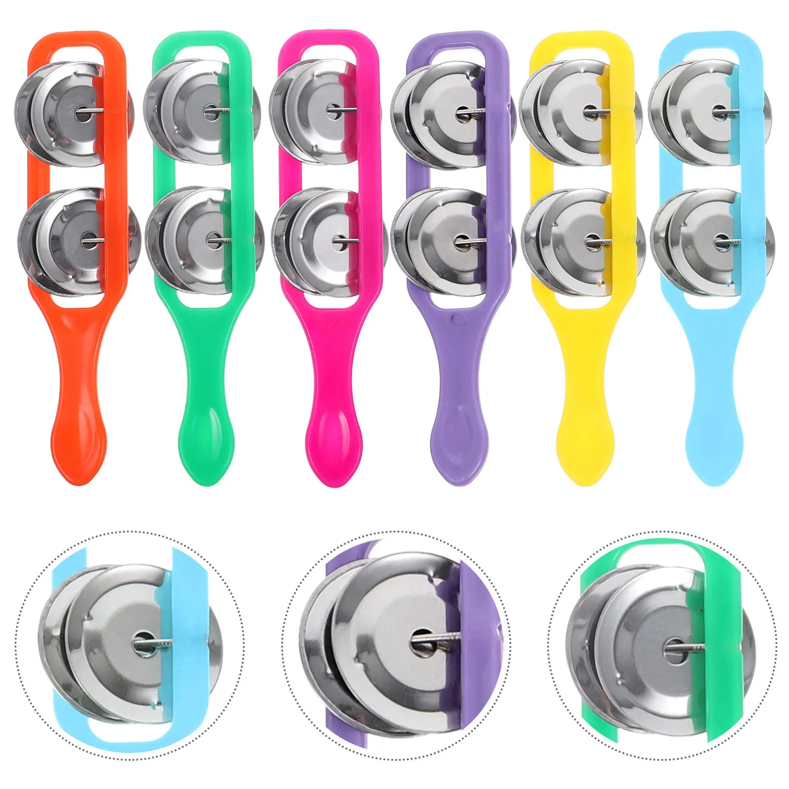 18Pcs Hand Bell Creative Percussion Musical Instrument Shaking Party Noise Maker Educational Plaything Tambourine for